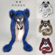 Handwork Medieval Cross Fluffy Hat Headwear Wolf C...