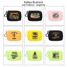 Italian-Brainrot plush coin purse keychain headpho...