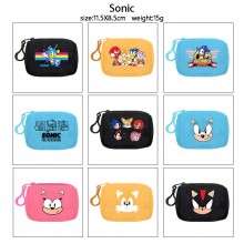 Sonic the Hedgehog plush coin purse keychain headp...