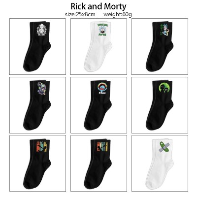 Rick and Morty anime mid length cotton socks