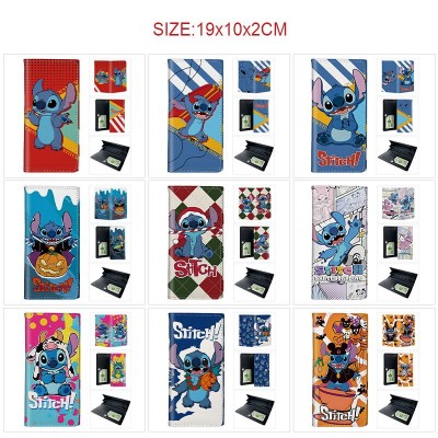 Stitch PU Long Wallets Purses ID Card Holder