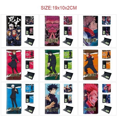 Jujutsu Kaisen PU Long Wallets Purses ID Card Holder