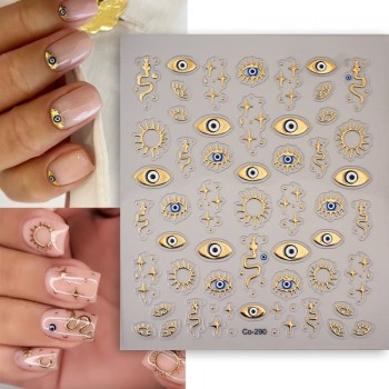 Devils Eye 5D Three-dimensional Waterproof Nail Stickers set