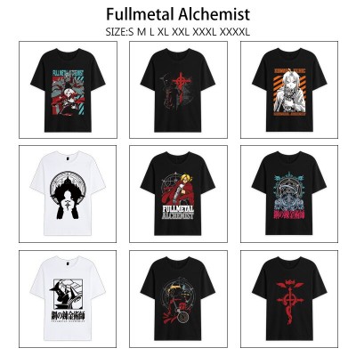 Fullmetal Alchemist anime summer short sleeve cotton t-shirts