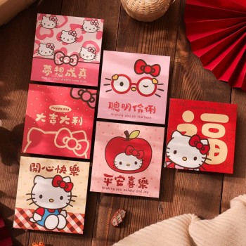 6pcs/set Hello Kitty anime Red Envelopes Money Packets