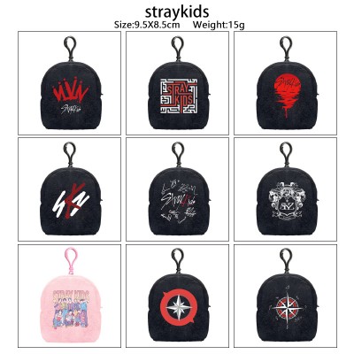 Stray kids plush coin purse keychain headphone bag