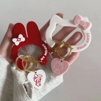 Sanrio Melody Hello Kitty Anime Key chain Carabiner Keyring