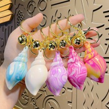 Electroplated colorful acrylic conch key chains