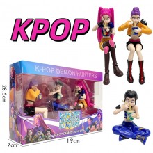 3pcs/Set K-POP Demon Hunters Rumi Mira Zoey Eat Noodle figure