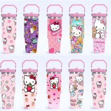 Hello kitty Large Capacity Insulated Cup 304 Stainless Steel Straw Cup