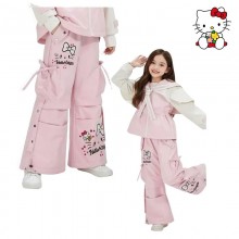 Hello Kitty Workwear Pink Mid Waist Long Trousers Sweatpants