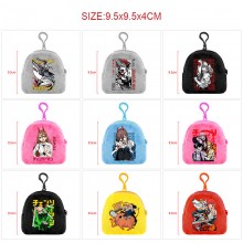 Chainsaw Man plush coin purse wallet keychain head...