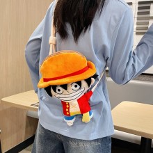 One Piece Monkey D Luffy anime Plush Crossbody Sho...