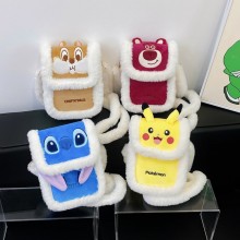 Pikachu strawberry bear stitch plush crossbody bag...