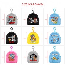 Tom and Jerry cat plush coin purse keychain headphone bag