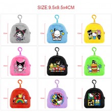 Sanrio Melody kitty Cinnamoroll Kuromi plush coin purse keychain headphone bag