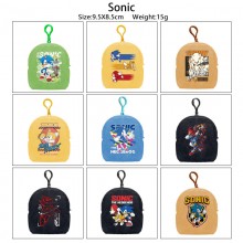 Sonic the Hedgehog plush coin purse keychain headp...