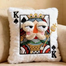 Funny Plush Embroidered Poker Playing Card Pillows