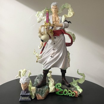 28cm One Piece Nika Roronoa Zoro Anime Figure 2 heads