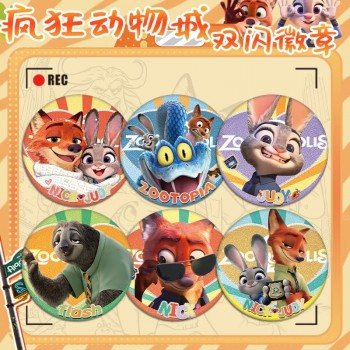 Zootopia anime tinplate brooch pins 58MM