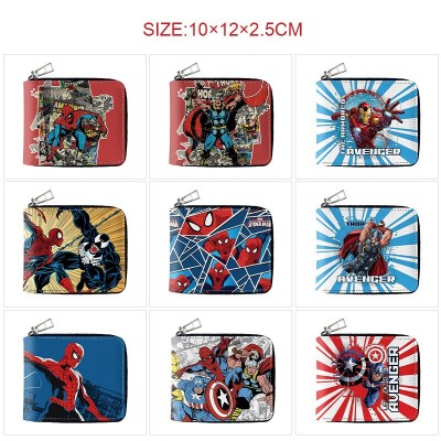 Super Hero Iron Spider-man Super Man Batman zipper long wallet purse
