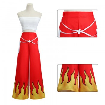 Fairy Tail Erza Cosplay Costume Strapless Top Pants