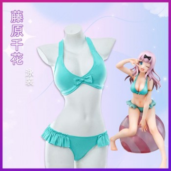 Kaguya sama Fujiwara Chika Beachwear Bikini Swimsuits Set