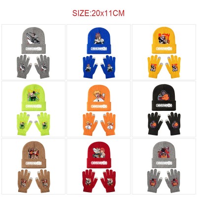 Chainsaw Man Knitted Hat and Gloves Set