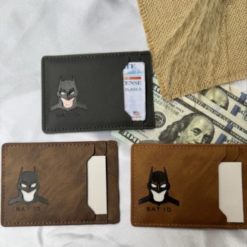 Batman Leather Bat ID Card Holder Case Wallet