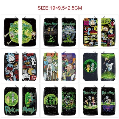 Rick and Morty anime long zipper wallet purse