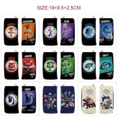 Inside Out anime long zipper wallet purse