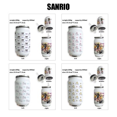 Sanrio Melody kitty Cinnamoroll Kuromi Stainless Steel Thermos Straw Cups