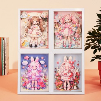 Original Cute girl 3D DIY Paper Puzzle Art Painting