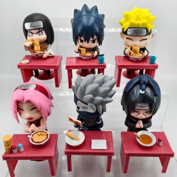 6pcs/set Naruto eating ramen anime figures(OPP bag)