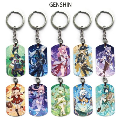 Genshin Impact alloy two-sided pendant key chain keychains
