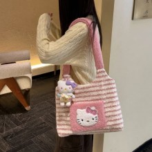 Hello kitty autumn and winter furry shoulder bag