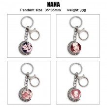 NANA Two-sided Rotatable Round Crystal Key Chain Ring
