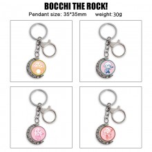 Bocchi The Rock Two-sided Rotatable Round Crystal Key Chain Ring