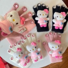 Hello Kitty Diamond Plush Gloves