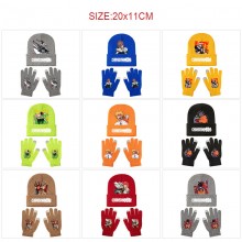Chainsaw Man Knitted Hat and Gloves Set