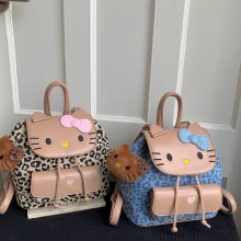 Hello kitty anime leopard backpack bags