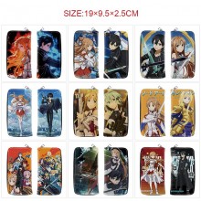 Sword Art Online anime long zipper wallet purse
