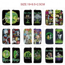 Rick and Morty anime long zipper wallet purse