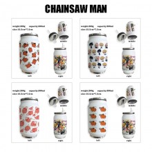 Chainsaw Man Stainless Steel Thermos Straw Cups