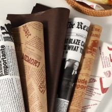 200pcs Oil proof paper Newspaper Design Sandwich F...