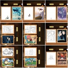 Totoro anime Led Photo Frame Lamp Painting Night L...