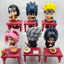 6pcs/set Naruto eating ramen anime figures(OPP bag)