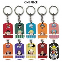 One Piece alloy two-sided pendant key chain keychains