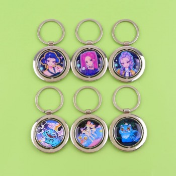 K-POP Demon Hunters alloy Rotating Key chains