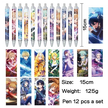 Sword Art Online anime ballpoint pen ball pens(12pcs a set)